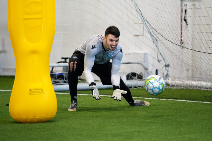 Christian Oxner all smiles at HFX Wanderers FC Training Session (Trevor MacMillan)